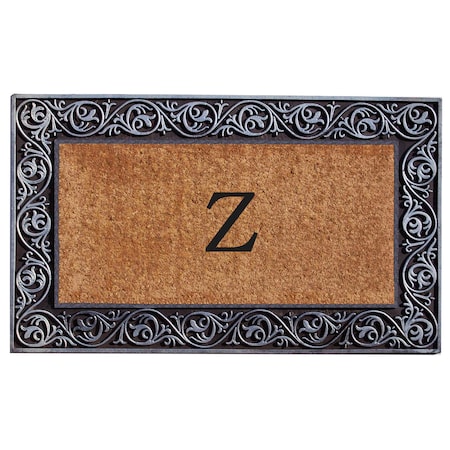 Calloway Mills Monogram Door Mat, Silver, Black, Natural, 18 in W x 30 in L 10002SILVZ